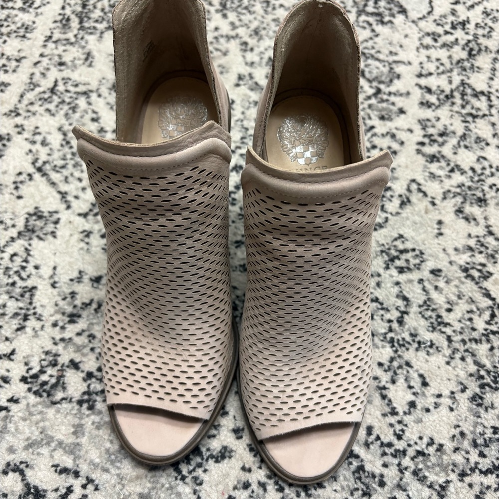 Vince Camuto Beige Perforated Wedges
